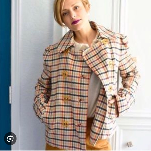 Marc by Marc Jacobs Plaid Preppy Crop Coat Size S
